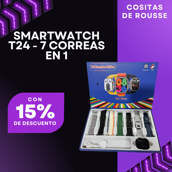 SMARTWATCH T24 - 7 CORREAS EN 1