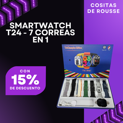 SMARTWATCH T24 - 7 CORREAS EN 1